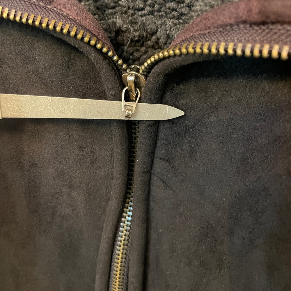 Weatherproof jacket black face suede collared zip pockets Sherpa lined size XL - Picture 7 of 7